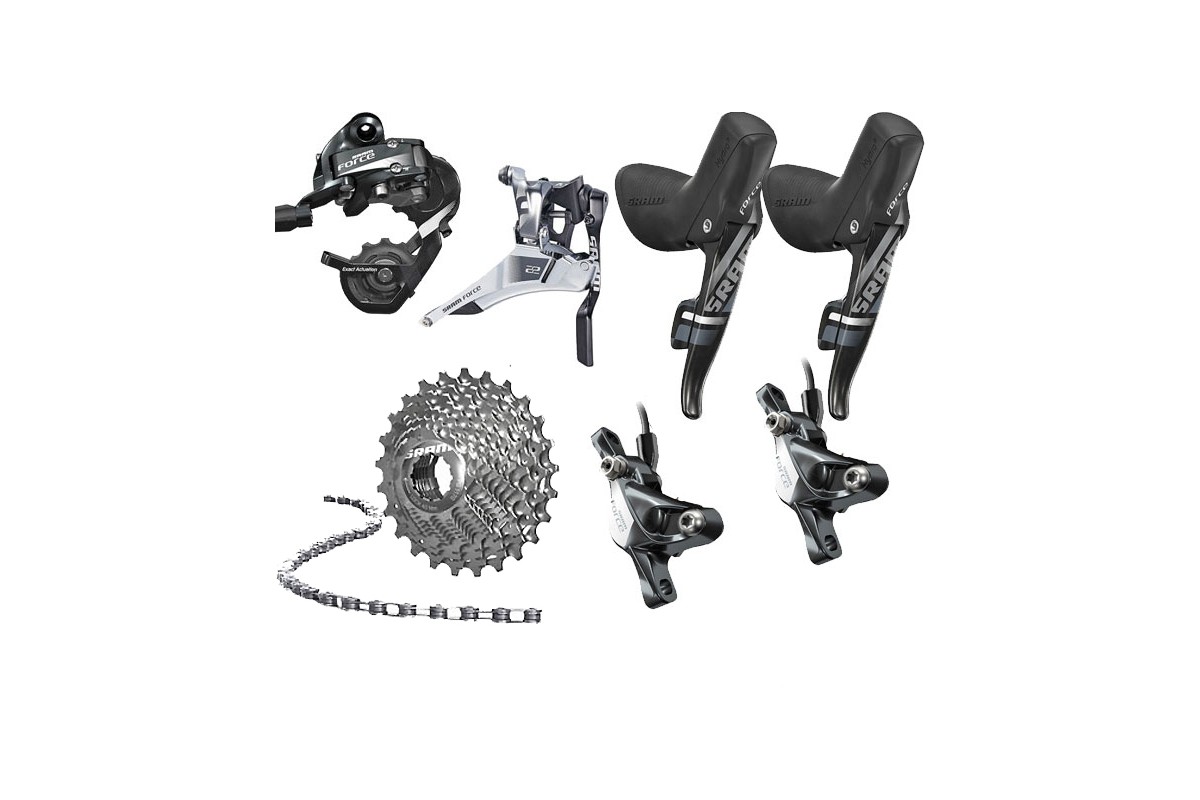 SRAM Force 22, 2 x 11, disc brakes, shifters, drivetrain