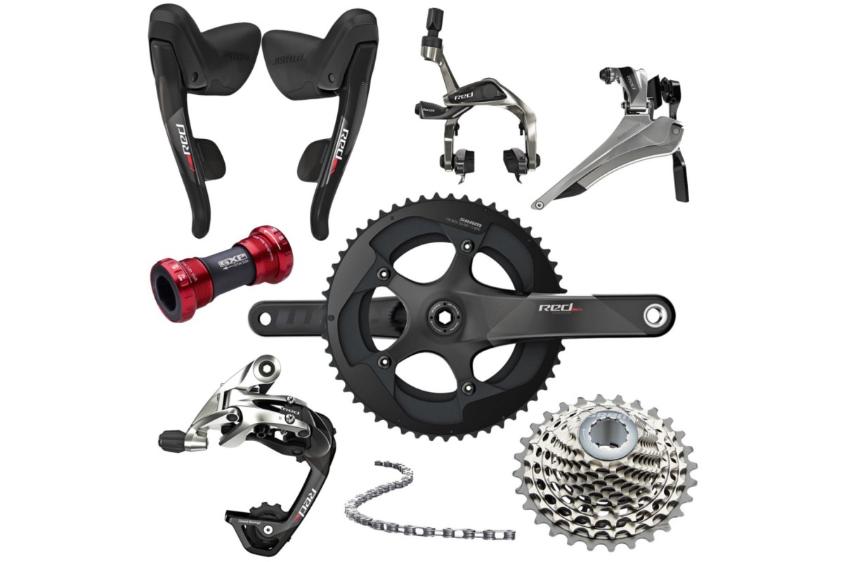 SRAM RED 2 x 11, rim brakes, shifters, drivetrain