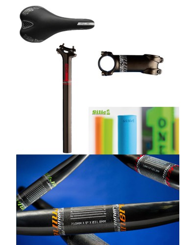 Niner alloy stem, carbon handle bar and seatpost Seat Selle Italia SLR SL, SilicONE Grips