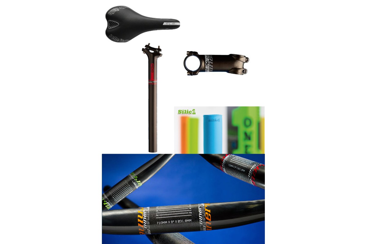 Niner alloy stem, carbon handle bar and seatpost Seat Selle Italia SLR SL, SilicONE Grips