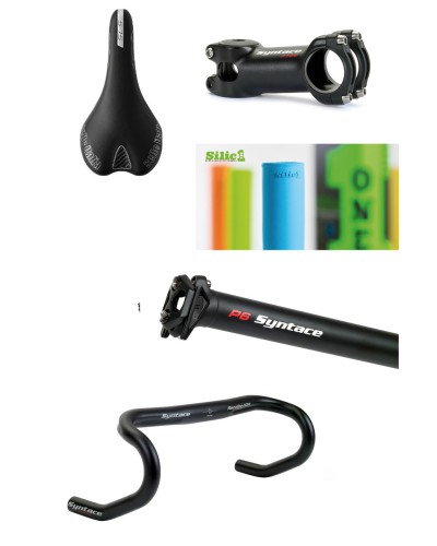 Syntace Alu Rennlenker, Syntace Alu Vorbau, Sattelstütze. Sattel Selle Italia SLR SL, SilicONE Grips